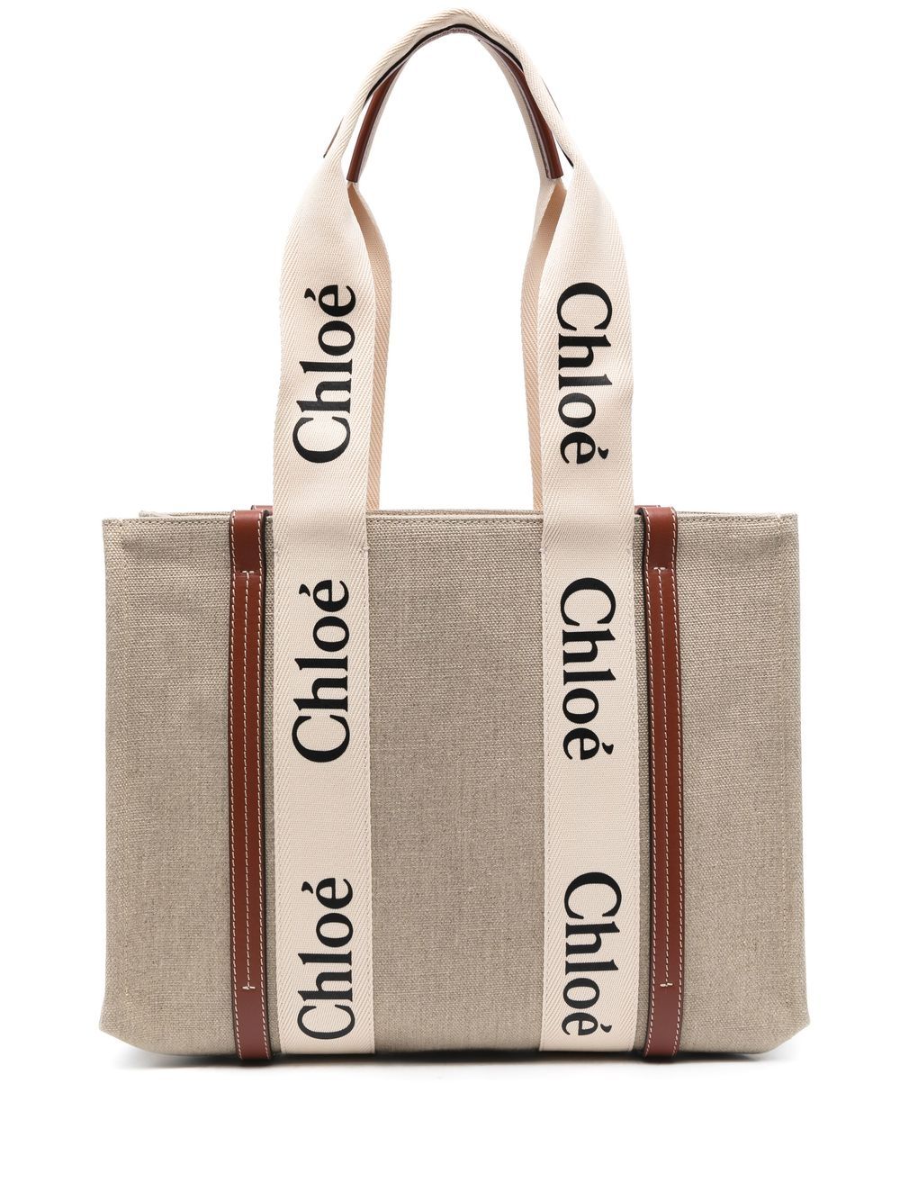 Chloé Woody Linen Tote Bag