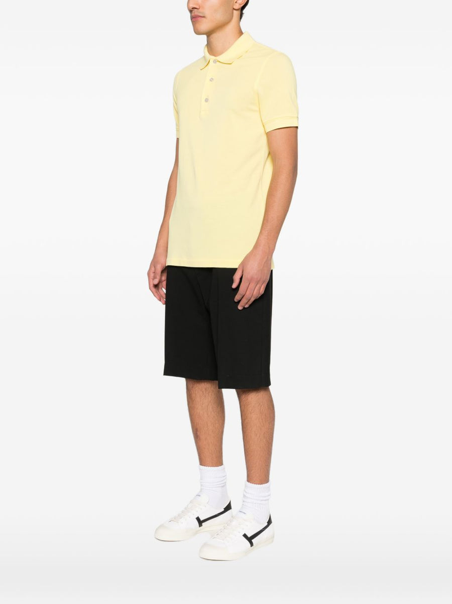 Tom Ford Luxury Cotton Lyocell Polo Shirt for Men in Bright Yellow with Refined Silhouette
