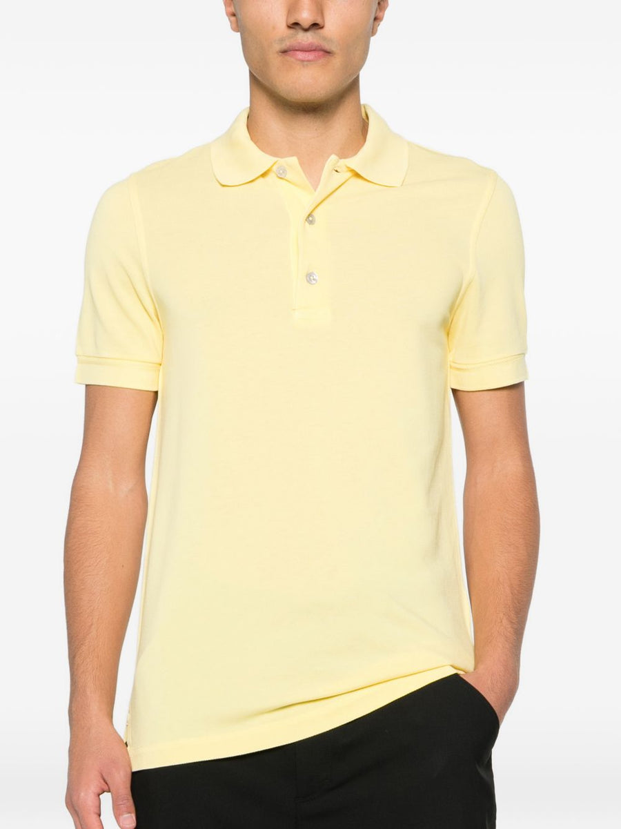 Tom Ford Luxury Cotton Lyocell Polo Shirt for Men in Bright Yellow with Refined Silhouette