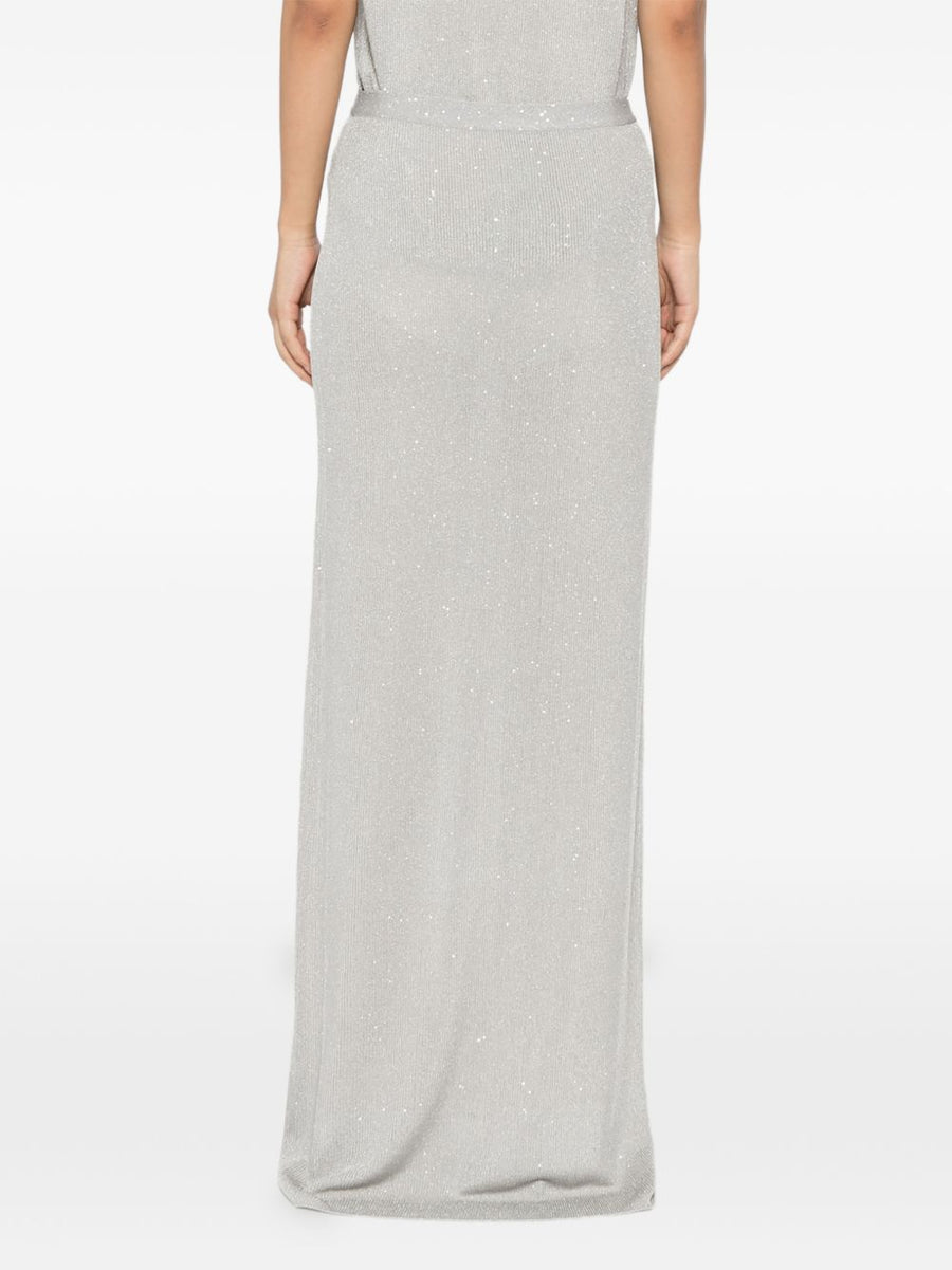 Tom Ford Sequined Long Skirt Mid Rise Ribbed Waistband For Women Luxury Eveningwear