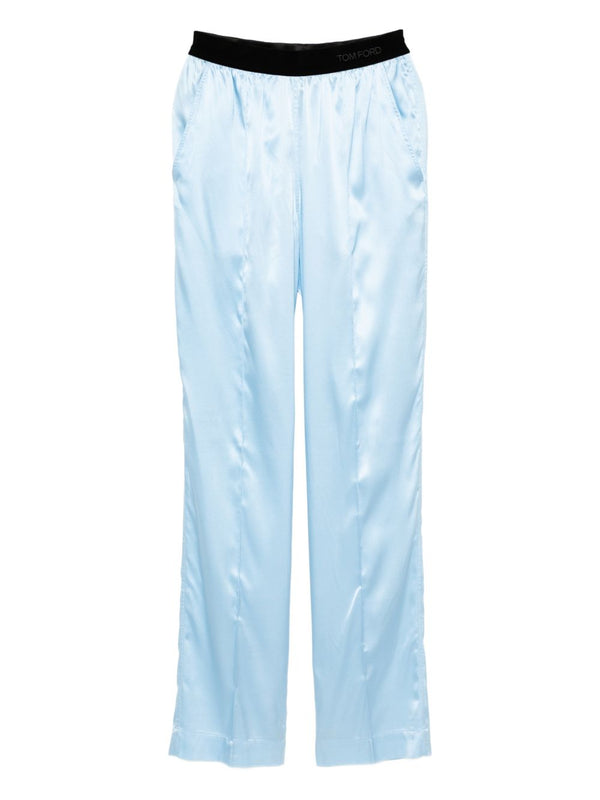 Tom Ford Silk Trousers For Women Luxury Loungewear With Elastic Waistband And Side Pockets
