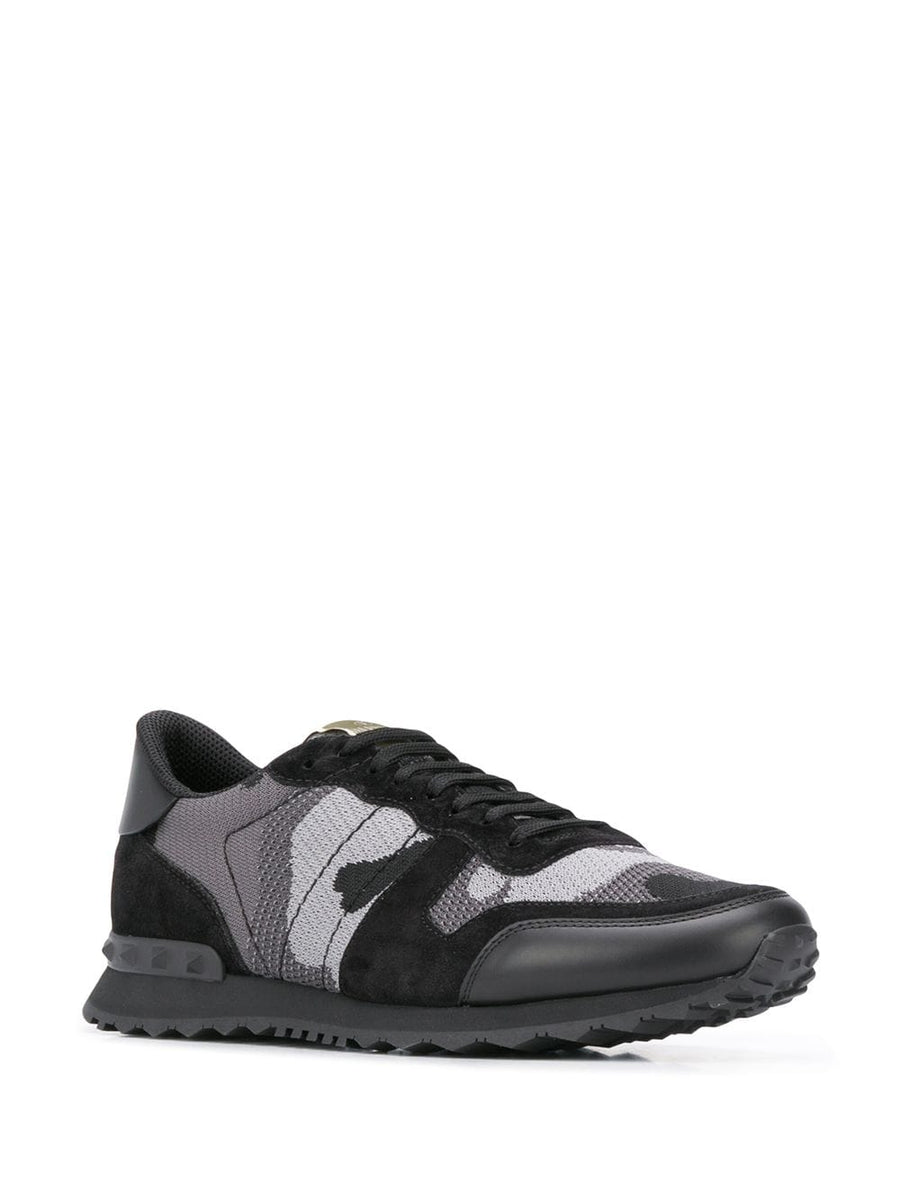 Valentino Garavani Rockrunner Camouflage Sneaker In Fabric-Mesh