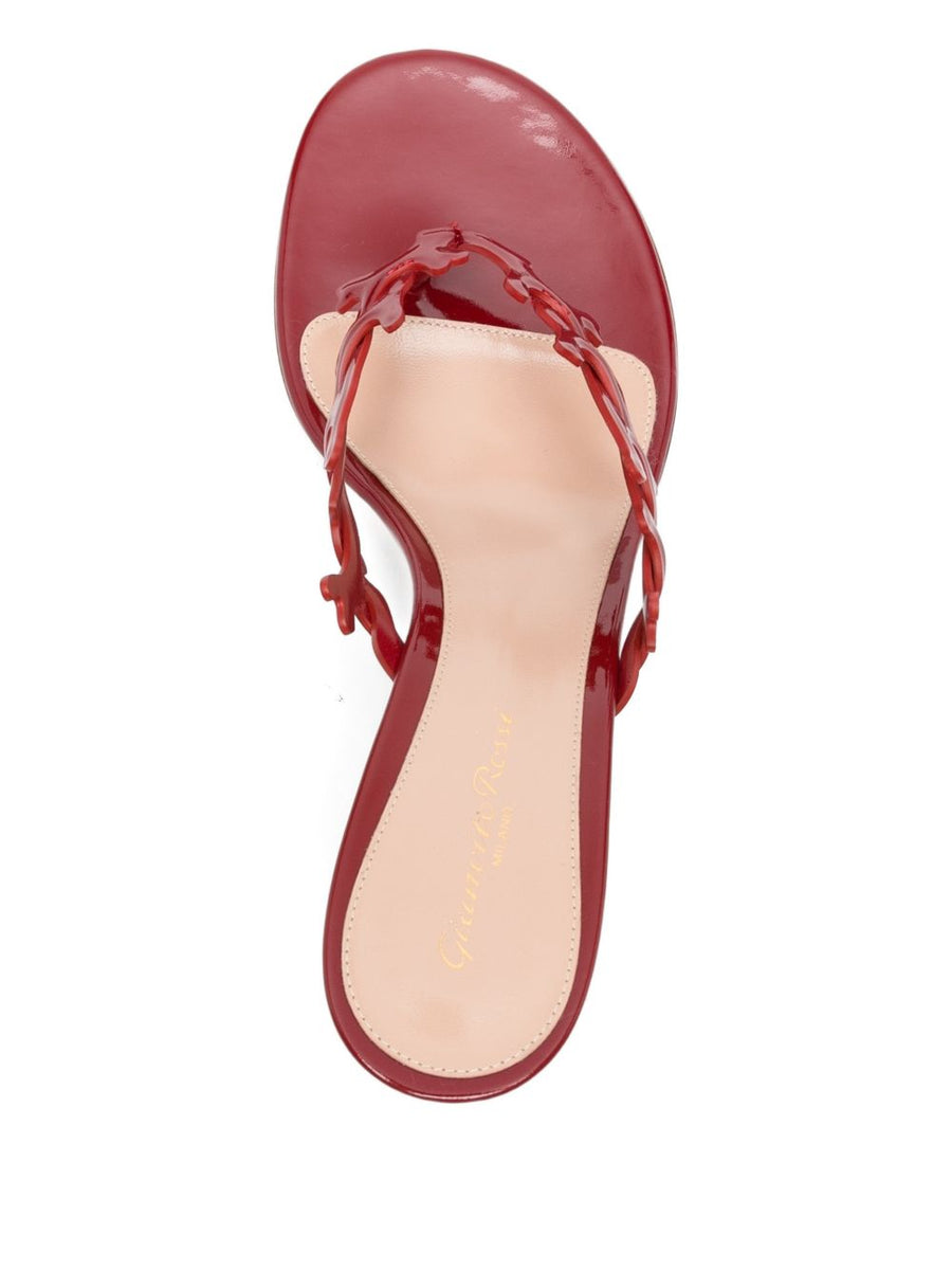 Gianvito Rossi Ocean Patent Leather Sandals For Women 7 Cm Embellished Strap Luxury Edition