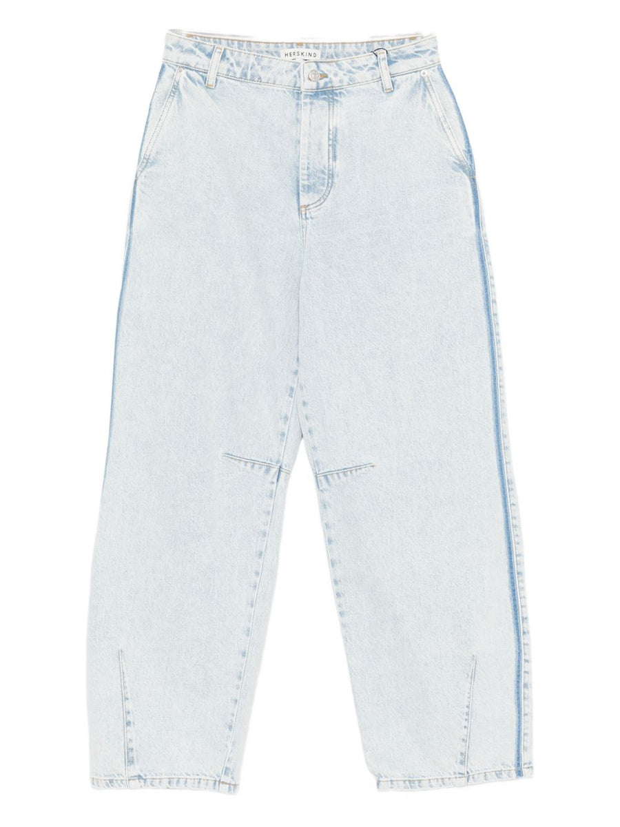 Herskind Esme Denim Jeans For Women Sustainable 100 Percent Organic Cotton Light Blue Side Detailing Everyday Versatile
