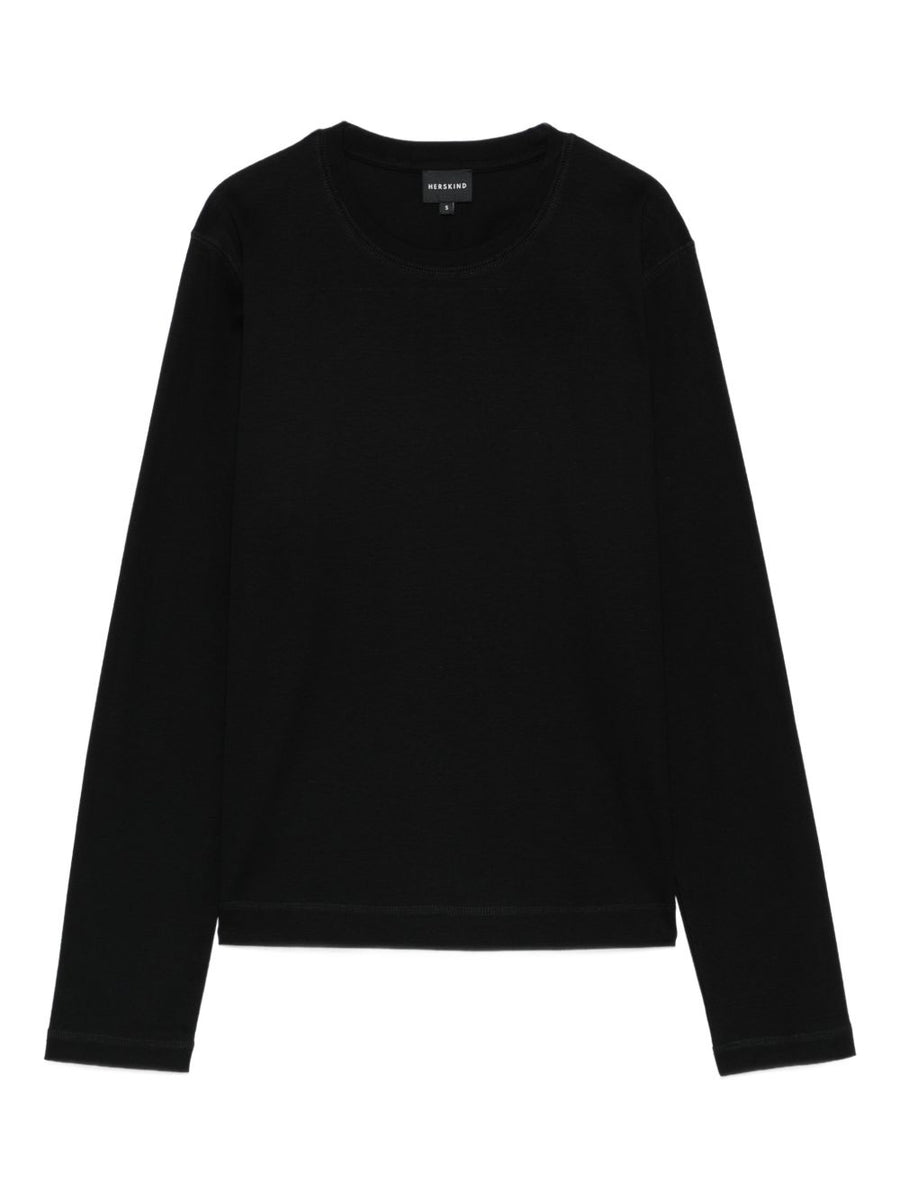 Herskind Organic Cotton Crewneck Sweater For Women Black Luxurious Everyday Topwear Spring Summer 2026 Collection