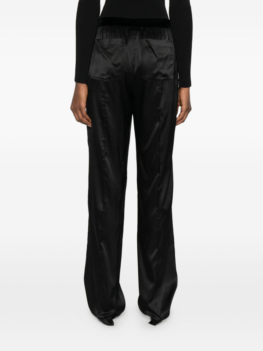 Tom Ford Silk Pajama Trousers For Women Luxury Silk Comfort Velvet Waistband Versatile Loungewear