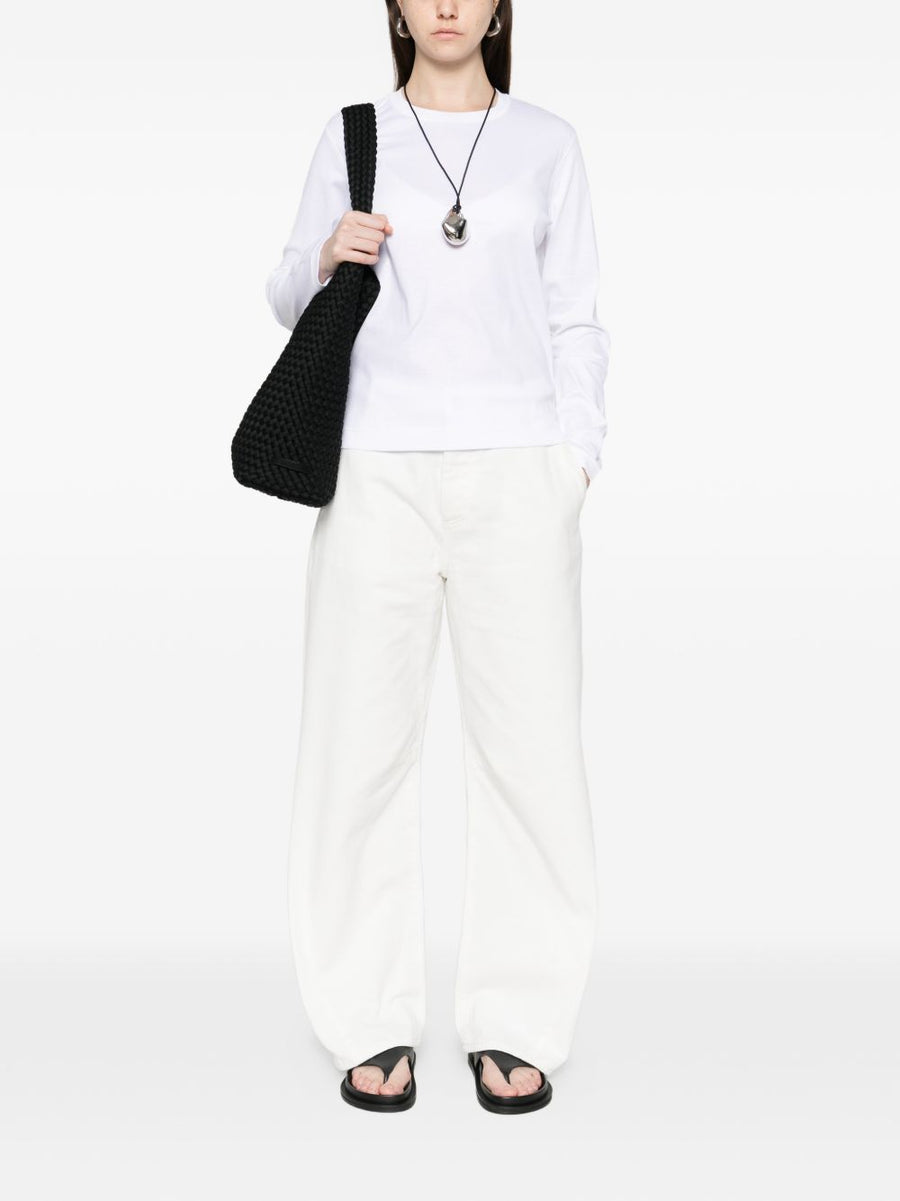 Herskind Organic Cotton Crewneck Sweater For Women, Pristine White, Breathable Everyday Essential