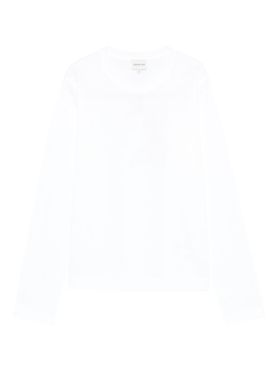 Herskind Organic Cotton Crewneck Sweater For Women, Pristine White, Breathable Everyday Essential