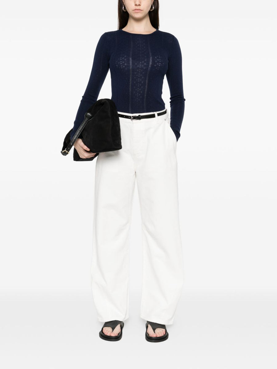 Herskind Merino Wool Crewneck Sweater For Women Navy Luxury Comfort And Easy Layering
