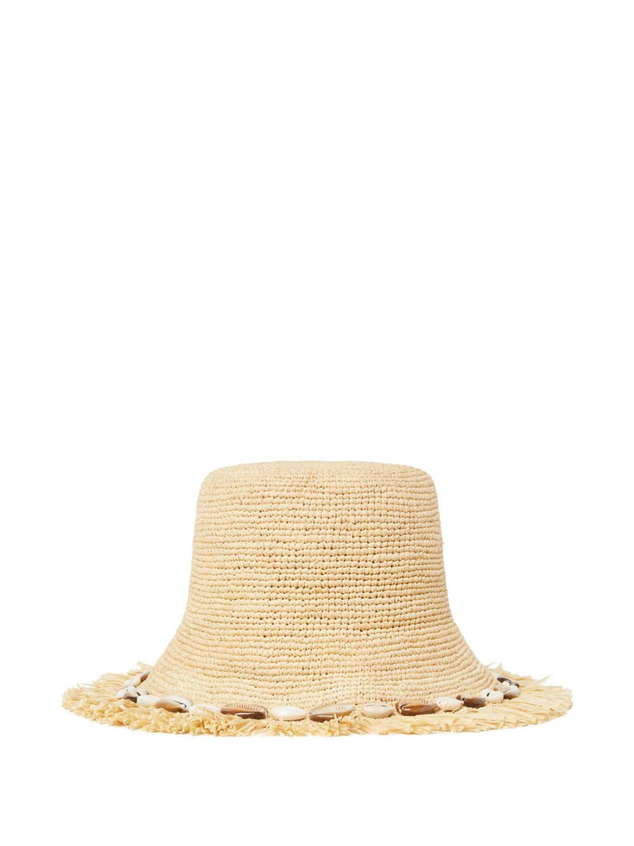 Alanui Raffia Hat Chasing The Shadows For Women Luxurious Sun Ready Resort Wear Fringed Trim Shell Embellishments