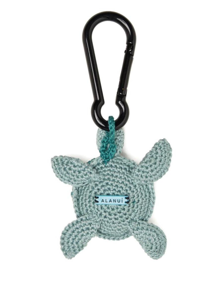 Alanui Handmade Turtle Crochet Key Holder Clip Fastening Light Blue Unisex Gift Idea