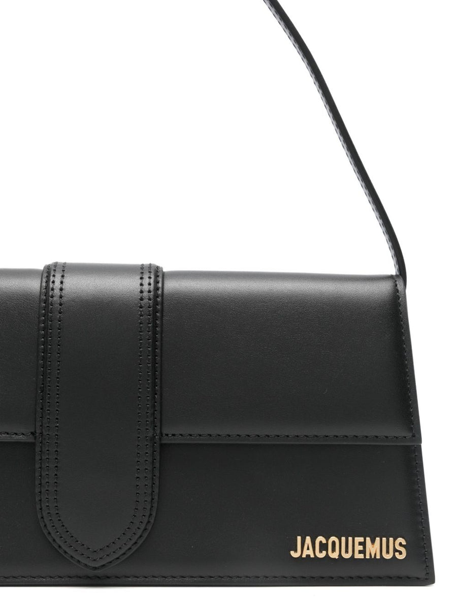 Jacquemus Le Bambino Long Leather Shoulder Bag Black For Women Minimalist Compact Luxury