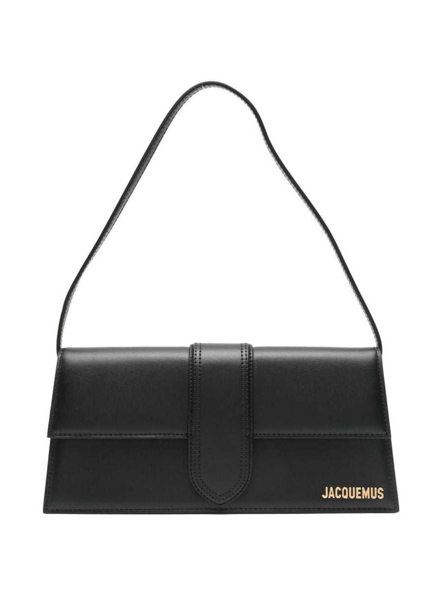 Jacquemus Le Bambino Long Leather Shoulder Bag Black For Women Minimalist Compact Luxury