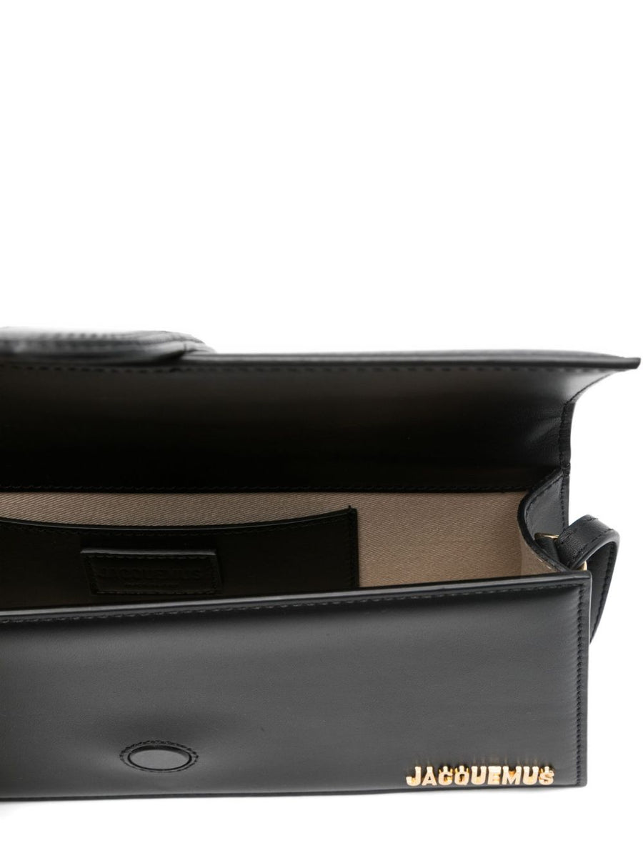 Jacquemus Le Bambino Long Leather Shoulder Bag Black For Women Minimalist Compact Luxury