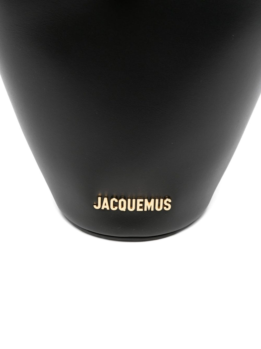 Jacquemus Le Petit Bambola Leather Bucket Bag For Women With Sculptural Asymmetrical Silhouette And Gold Ring Hardware