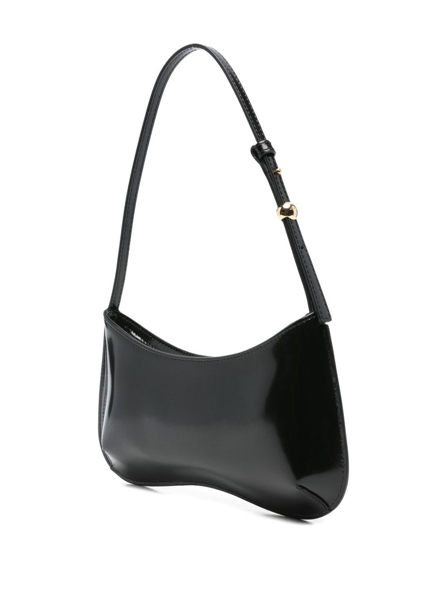 Jacquemus Bisou Beaded Shoulder Bag Luxury For Women Calf Leather Curved Silhouette Gold Hardware
