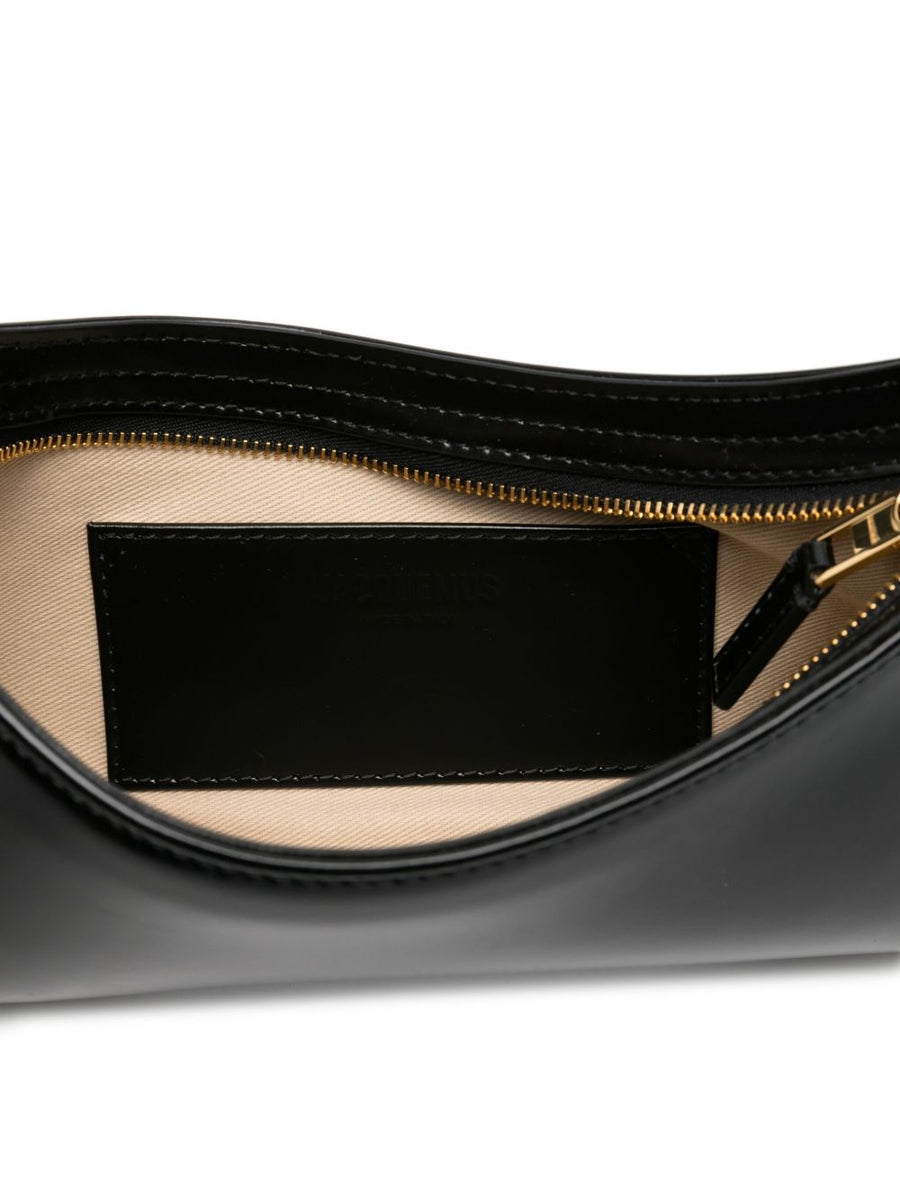 Jacquemus Bisou Beaded Shoulder Bag Luxury For Women Calf Leather Curved Silhouette Gold Hardware