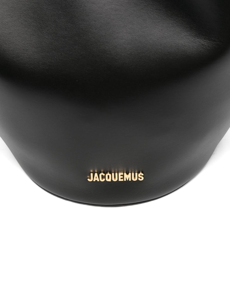 Jacquemus Le Bambola Moyen Leather Bucket Bag For Women Luxurious Black Cowhide Roomy Day To Night