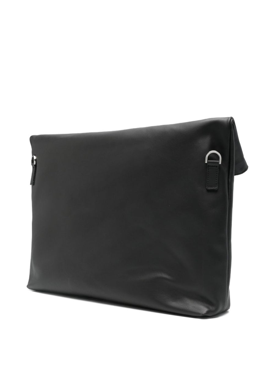 Herskind Sofia Leather Tote Bag For Women With Foldover Top Refined Black Shopper
