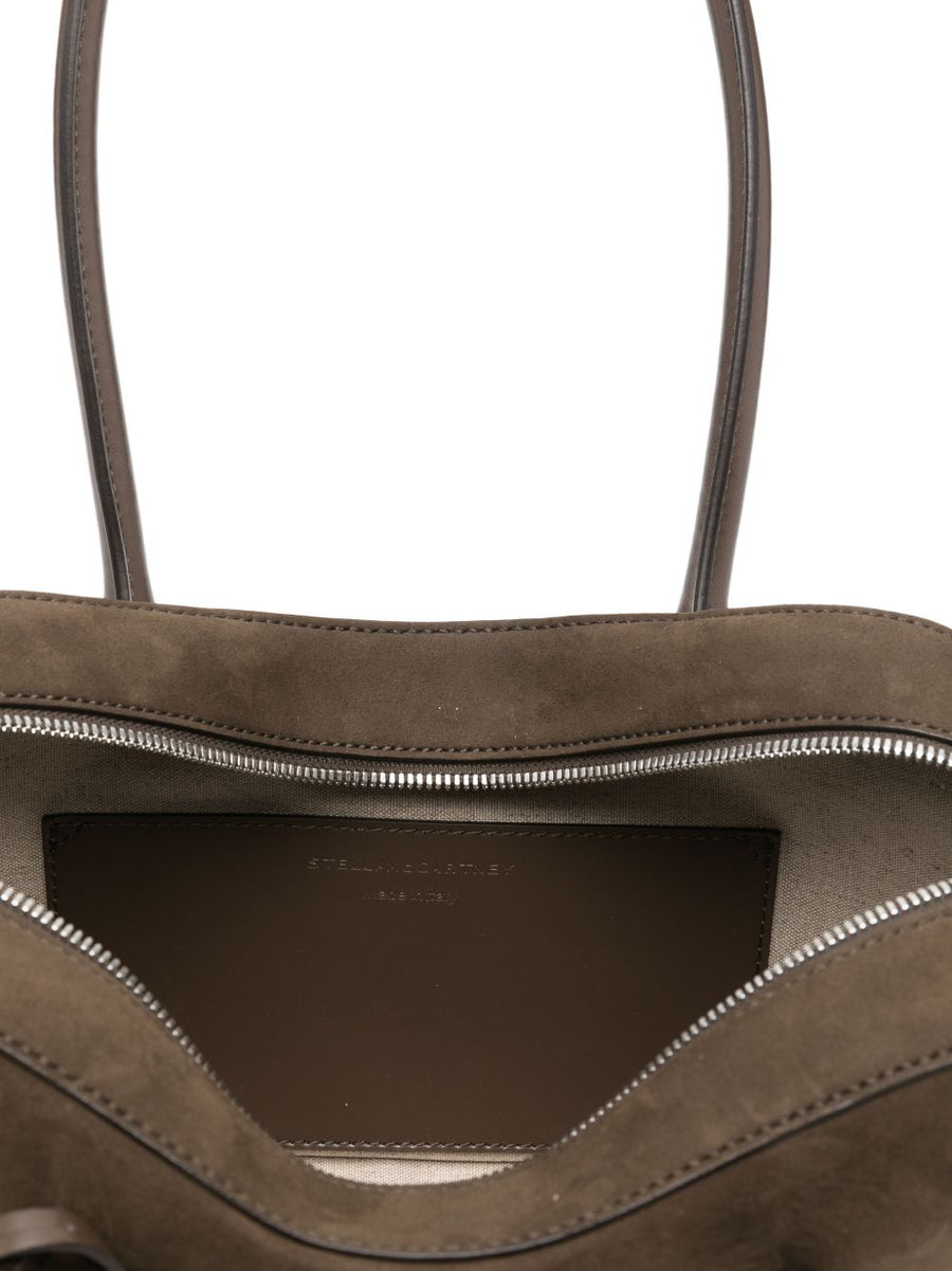 Stella McCartney Ryder Shoulder Bag Brown Hemp Lyocell Padlock Detail