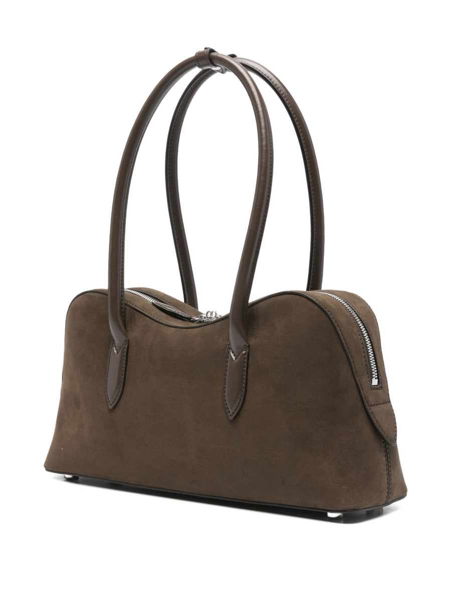 Stella McCartney Ryder Shoulder Bag Brown Hemp Lyocell Padlock Detail