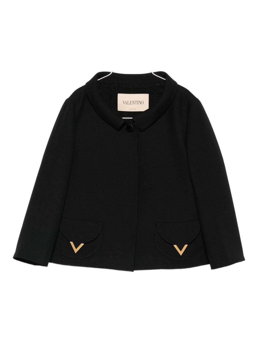 Valentino VLogo Signature Wool Silk Jacket For Women Tailored Luxury Versatile Eveningwear