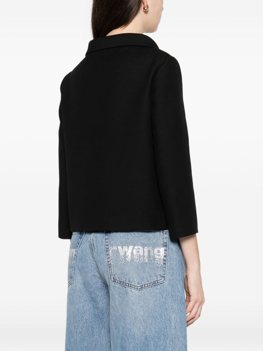 Valentino VLogo Signature Wool Silk Jacket For Women Tailored Luxury Versatile Eveningwear
