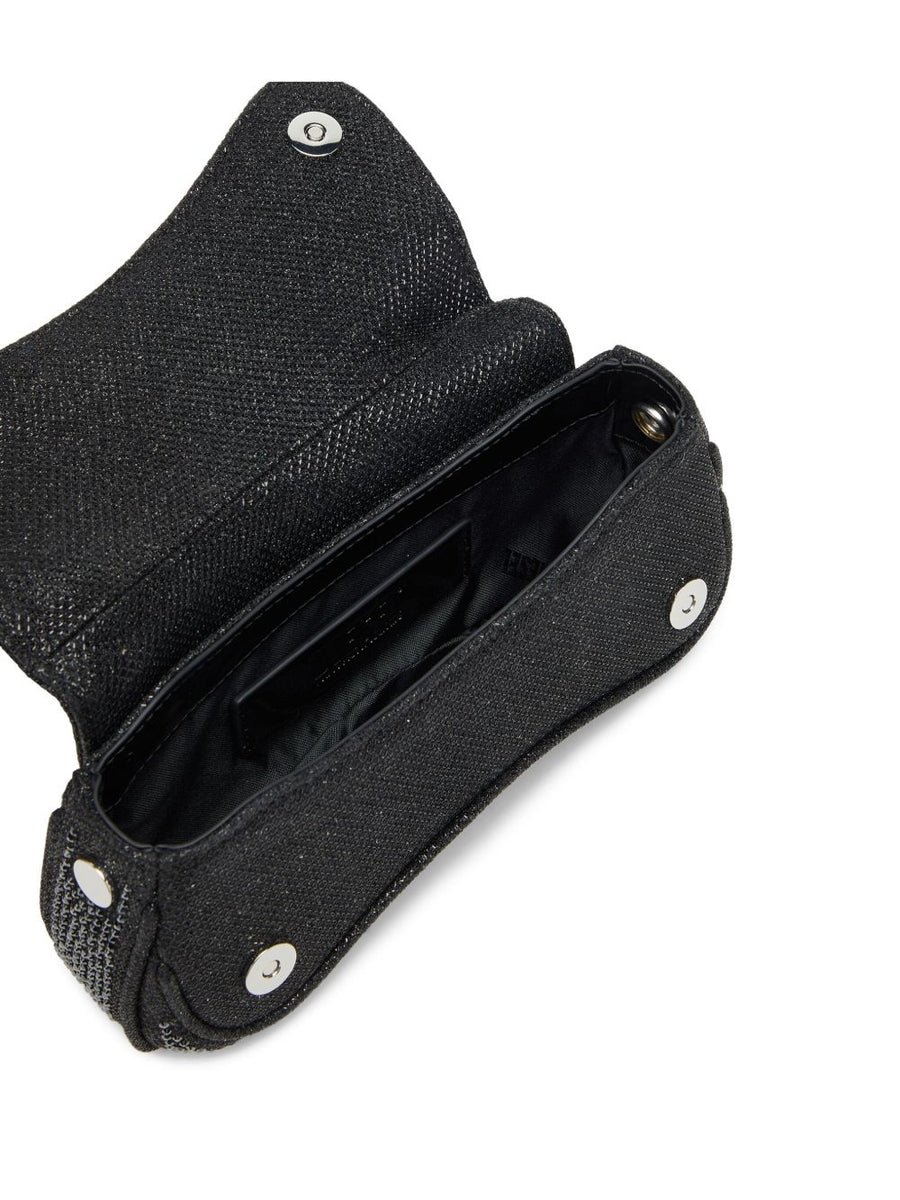 Diesel Play Clutch Crystal Denim Crossbody Bag For Women Detachable Strap Day To Night Wear Versatile Compact Accessory
