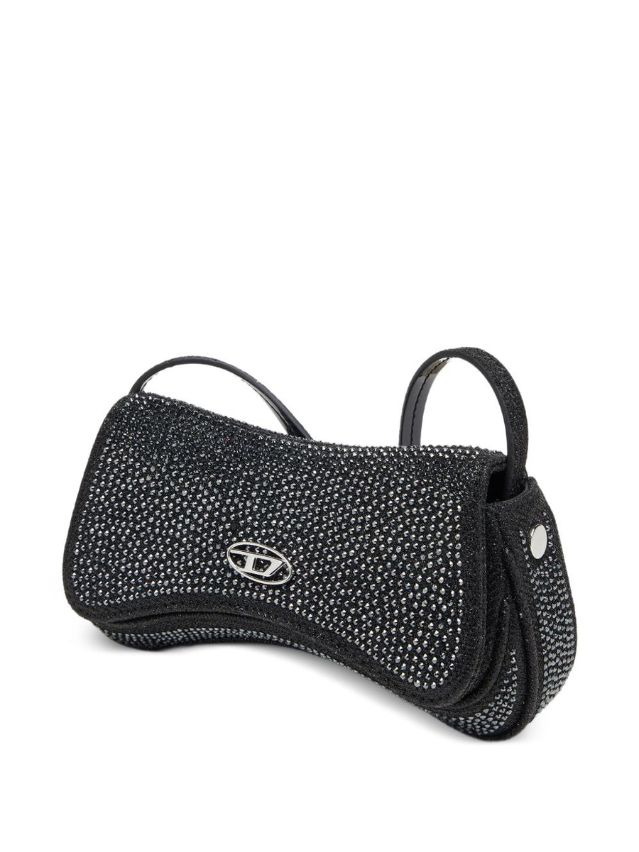 Diesel Play Clutch Crystal Denim Crossbody Bag For Women Detachable Strap Day To Night Wear Versatile Compact Accessory