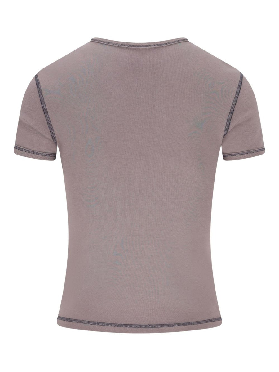 Diesel Heart Cotton T Shirt For Women With Grey Heart Logo Versatile Everyday Casual Comfort