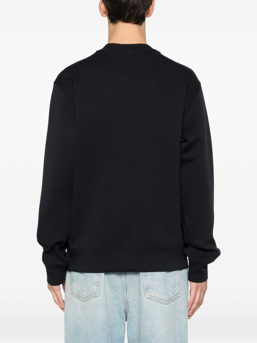Emporio Armani Cotton Crewneck Sweatshirt For Men Navy Logo Detail Premium Comfort And Versatility