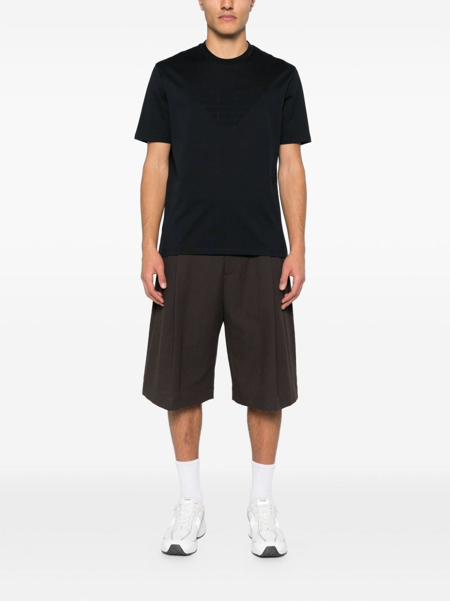 Emporio Armani Logo Cotton T Shirt For Men Navy 100 Percent Soft Cotton Luxury Everyday Wear