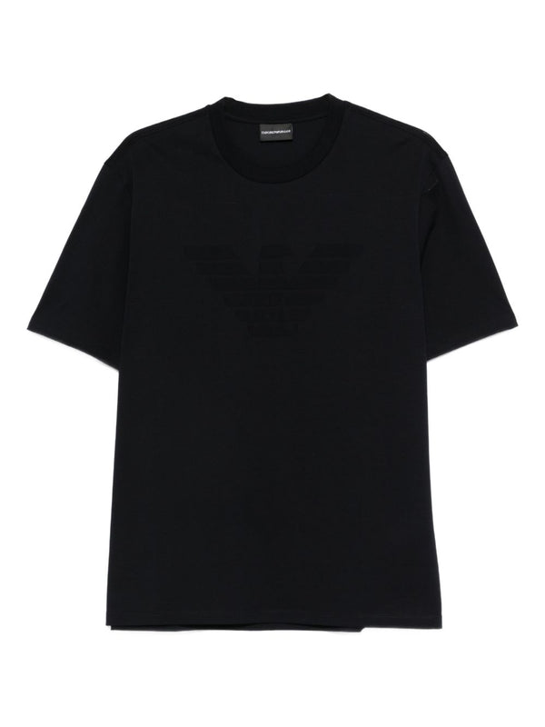 Emporio Armani Logo Cotton T Shirt For Men Navy 100 Percent Soft Cotton Luxury Everyday Wear