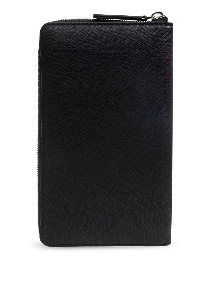 Emporio Armani Saffiano Leather Organizer With Asv Eagle Plaque