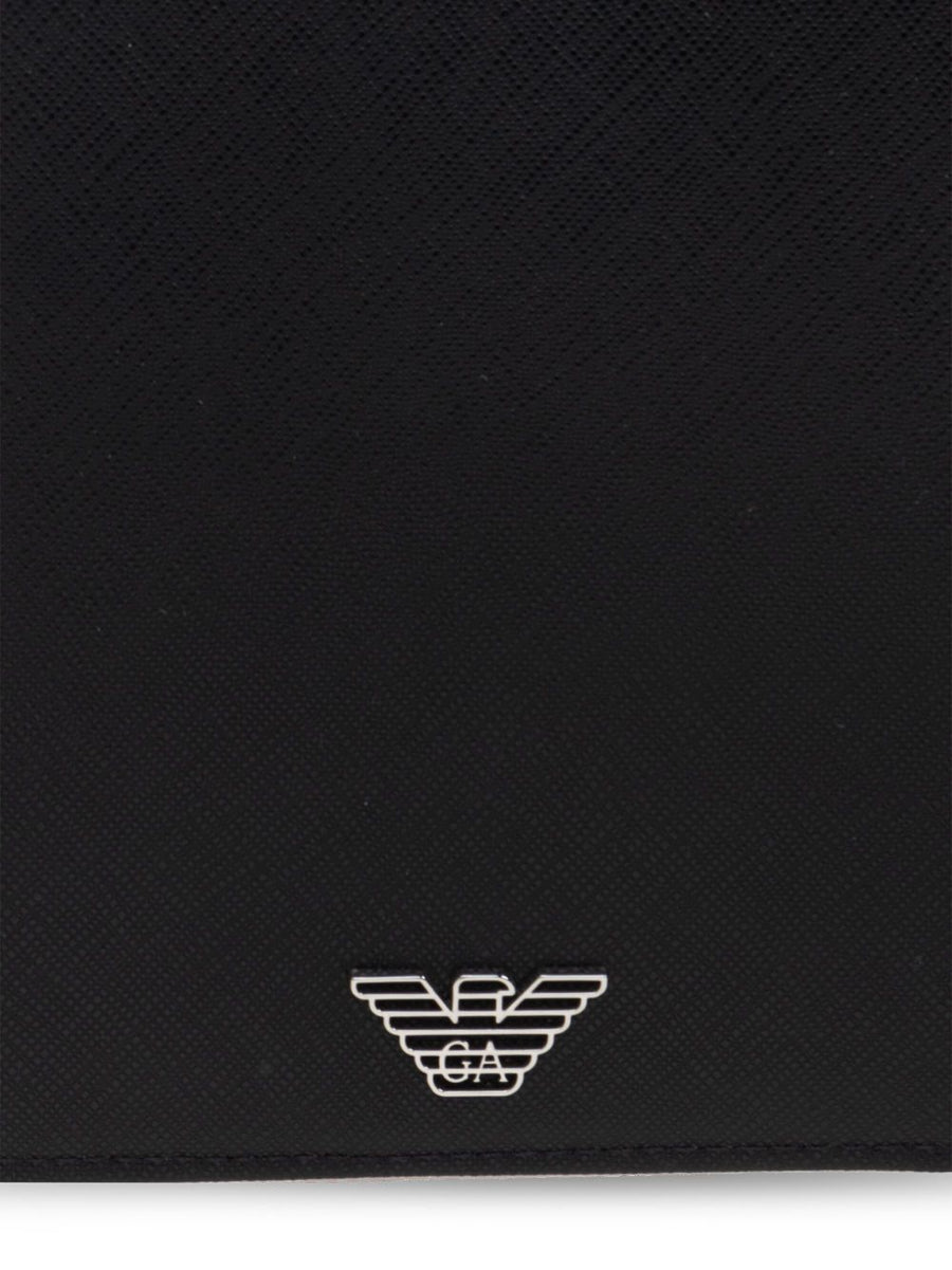 Emporio Armani Saffiano Leather Organizer With Asv Eagle Plaque