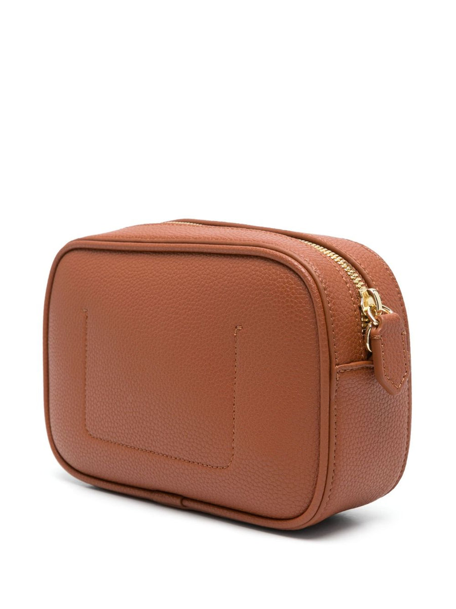 Emporio Armani Camera Bag Logo Debossed Leather Calf Pebble Texture Crossbody For Women