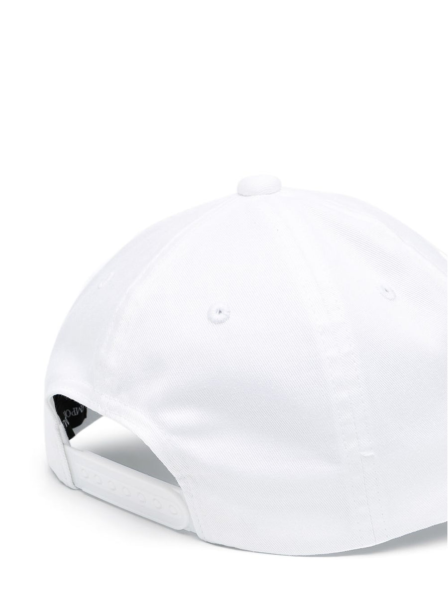 Emporio Armani Baseball Cap With Large Embroidered Eagle For Men Unisex White Cotton One Size