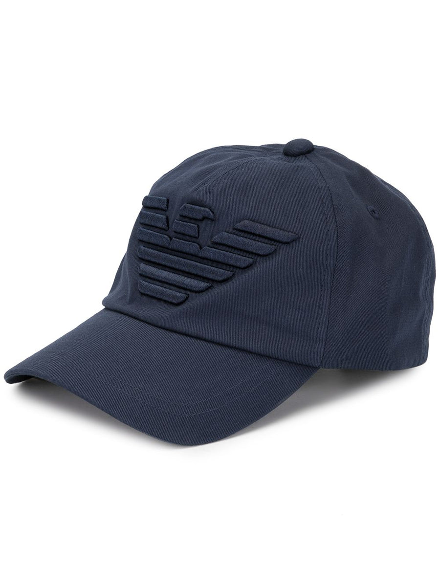 Emporio Armani Baseball Cap With Large Embroidered Eagle In Premium Navy Cotton For Men