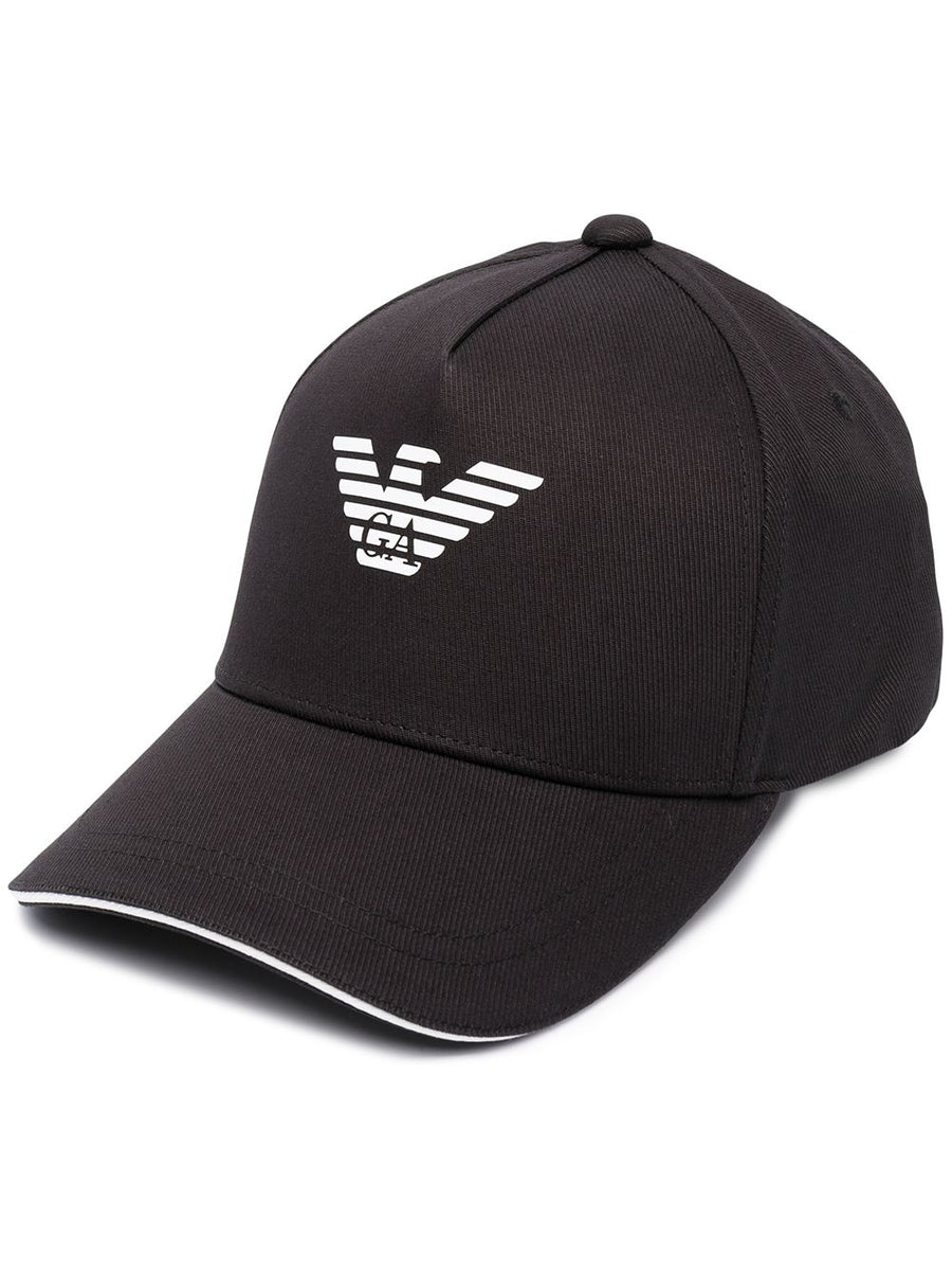 Emporio Armani Eagle Print Baseball Cap Unisex 100 Percent Cotton Adjustable Back Strap