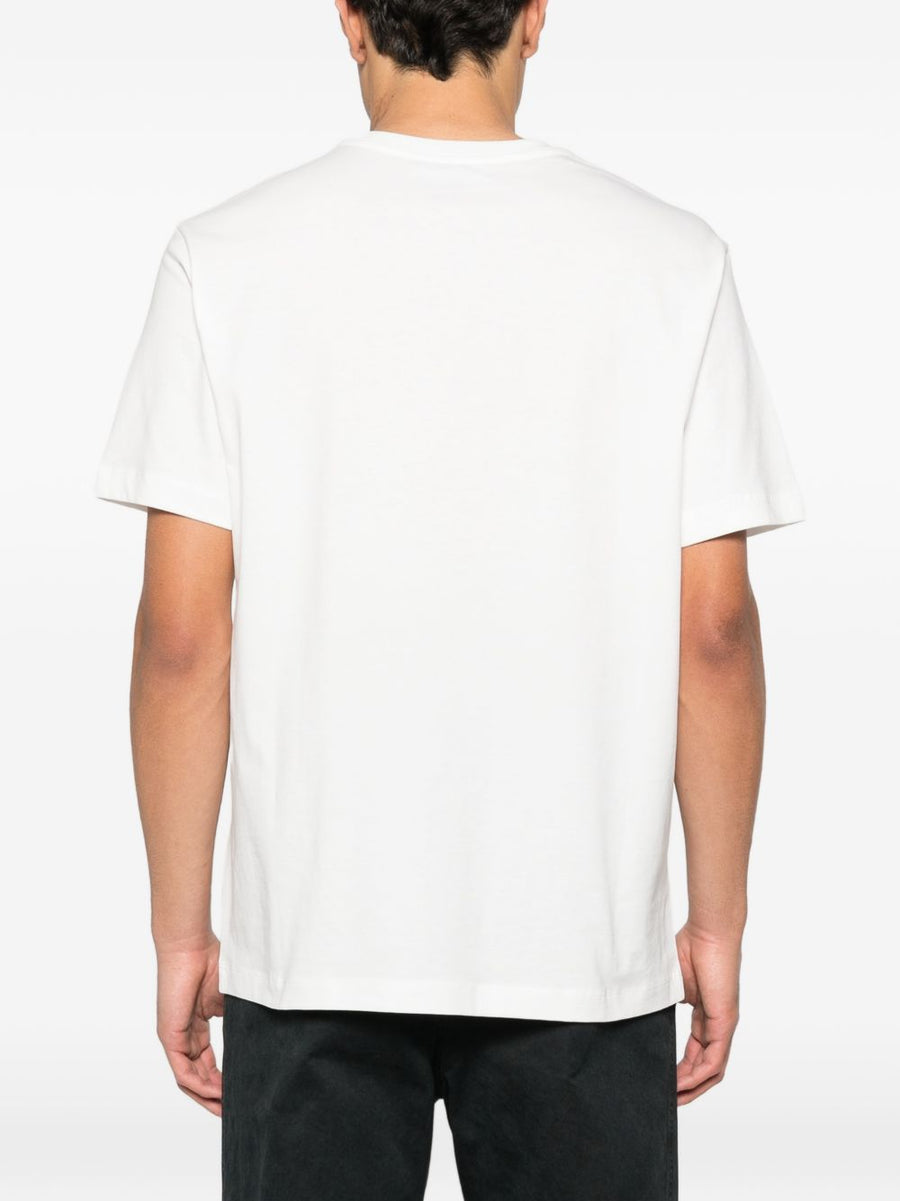 Emporio Armani White Graphic Print Cotton T Shirt For Men Luxury 100 Percent Cotton