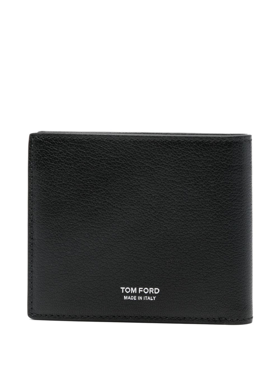 Tom Ford Classic Bifold Wallet With Extended T Line In Soft Grain Leather For Men