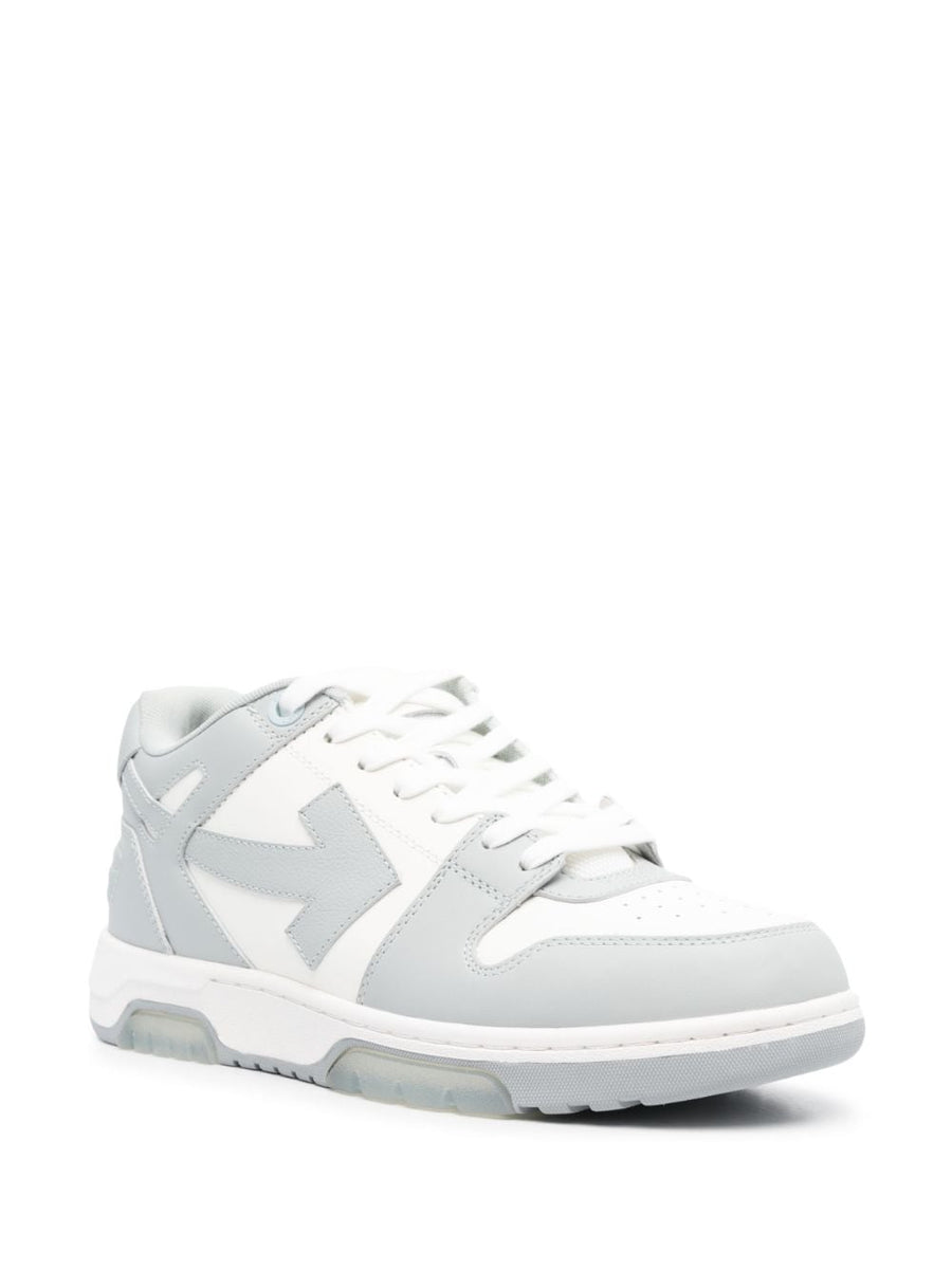 Off-White Out of Office Sneaker for Men Grey Calf Leather Arrows Branding Platform Premium