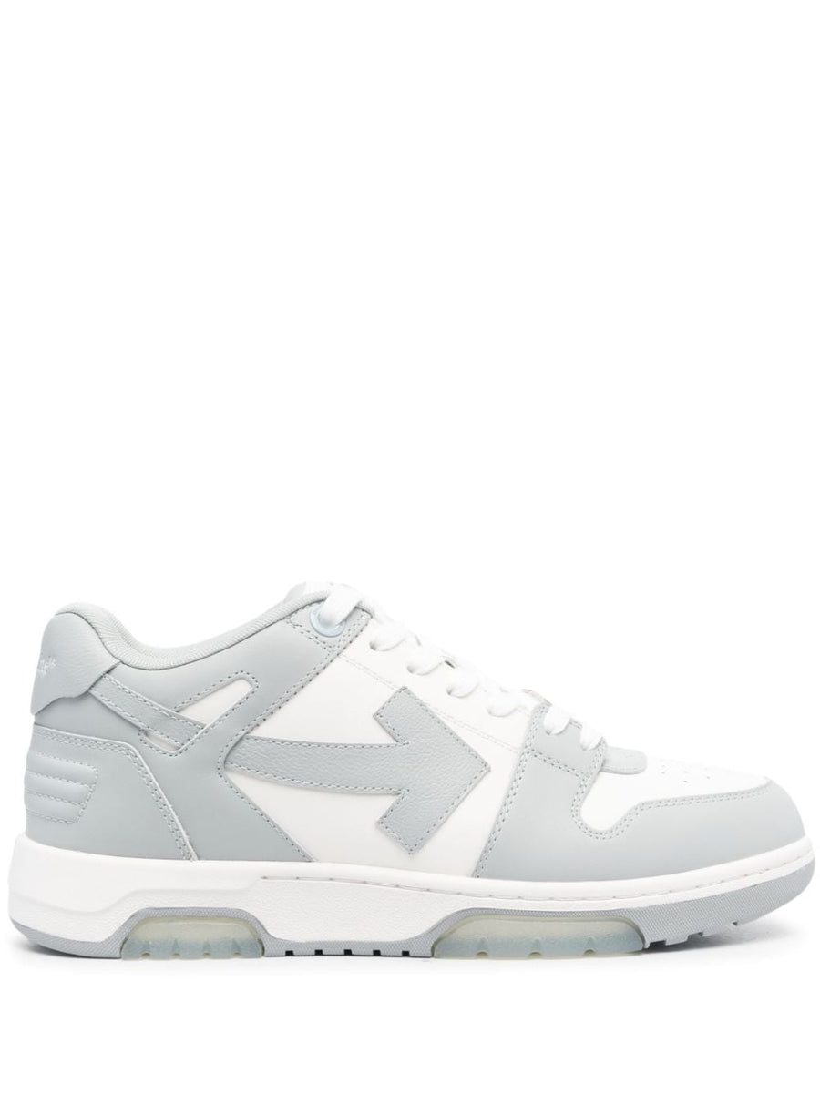 Off-White Out of Office Sneaker for Men Grey Calf Leather Arrows Branding Platform Premium