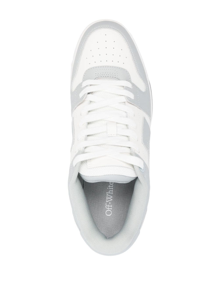 Off-White Out of Office Sneaker for Men Grey Calf Leather Arrows Branding Platform Premium