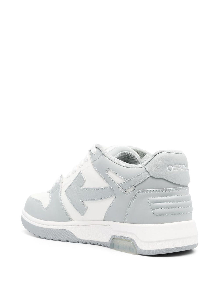 Off-White Out of Office Sneaker for Men Grey Calf Leather Arrows Branding Platform Premium