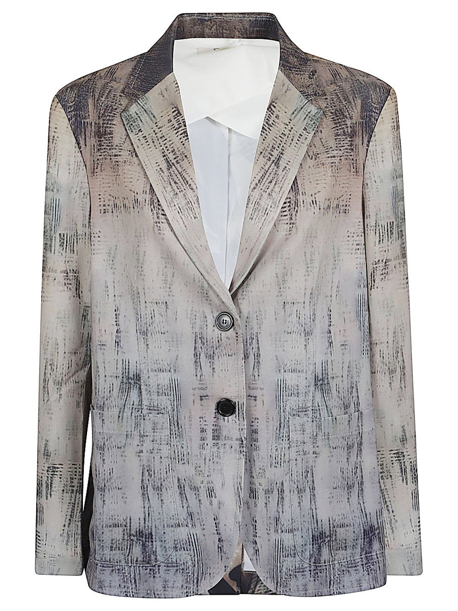 Sissiottostyle Printed Blazer For Women Single Breasted Eco Friendly Recycled Polyester Waterless Printing