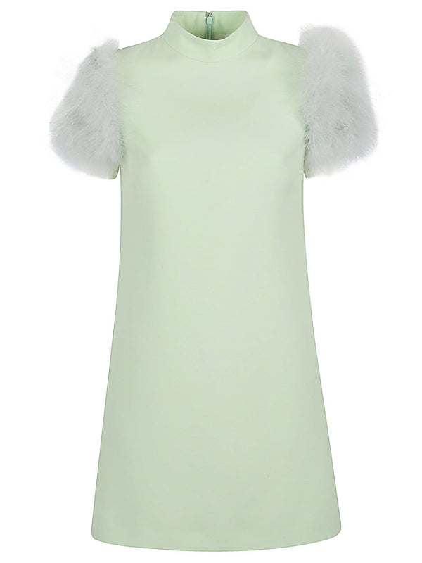 Valentino Feathered wool and silk dress