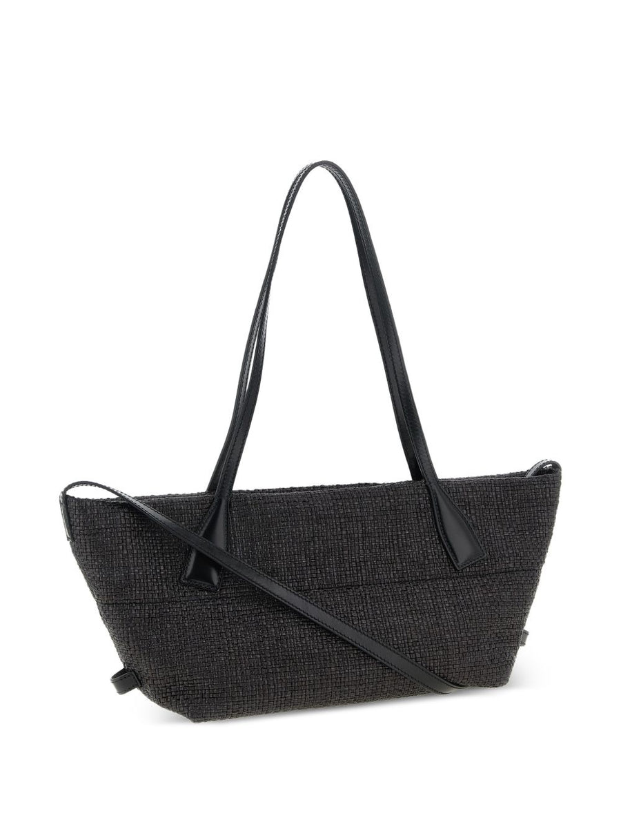 Balmain Track Tote Bag for Women, Raffia and Calfskin Luxury, Everyday City Style, Premium Craft