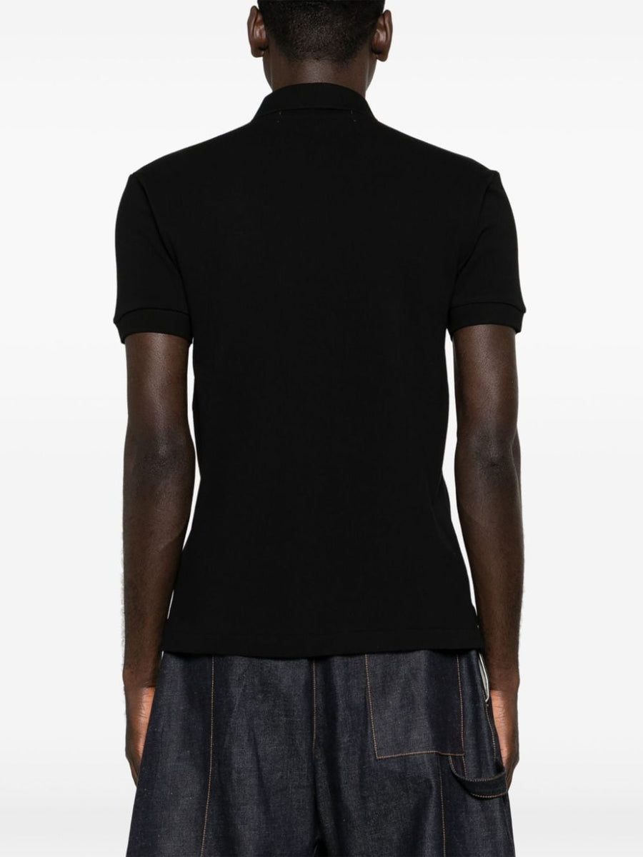 Comme Des Garcons Cotton Polo Shirt Black Standard Size for Men Premium Versatile Smart Casual
