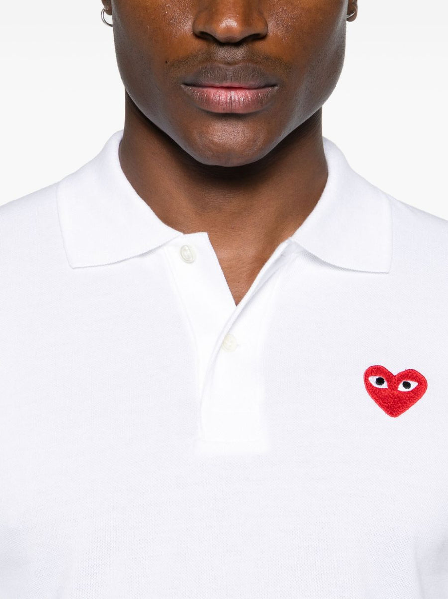 Comme Des Garcons Cotton Polo Shirt For Men White Minimalist Luxury Everyday Essential